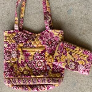 Bali Gold Vera Bradley purse with matching wallet